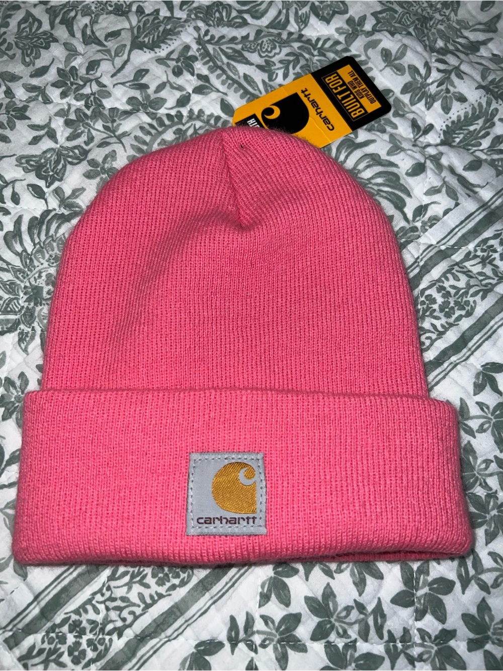 Carhartt Pink Rib Knit Cuffed Beanie